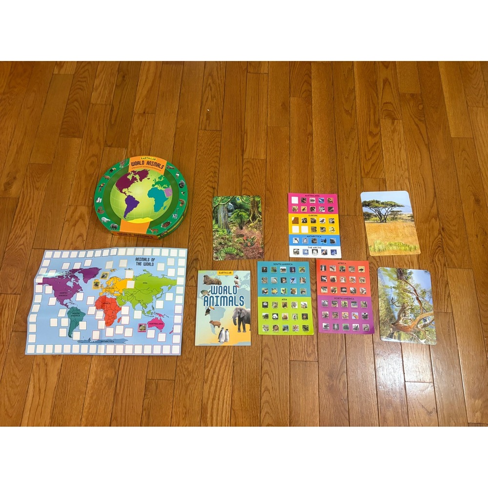 Earth Lab World Animals Educational Learning Kit Map‎ Stickers Booklet Multi